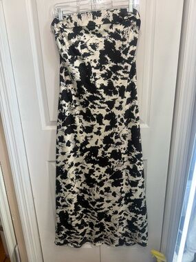 Sincerely Jules Black and Cream Printed Maxi Slip Dress